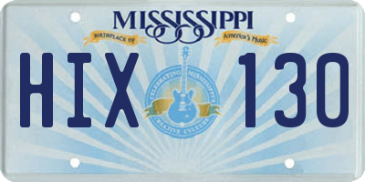 MS license plate HIX130