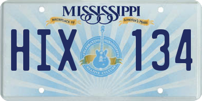 MS license plate HIX134
