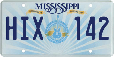 MS license plate HIX142