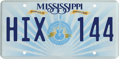 MS license plate HIX144