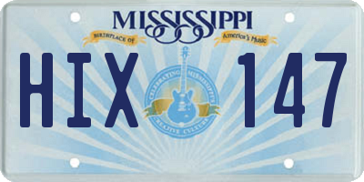 MS license plate HIX147