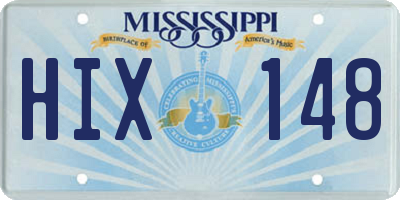 MS license plate HIX148
