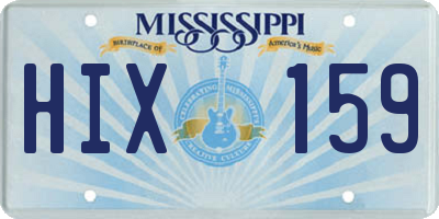 MS license plate HIX159