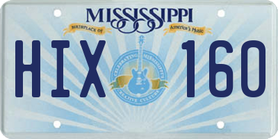MS license plate HIX160