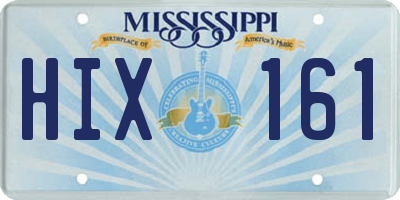 MS license plate HIX161
