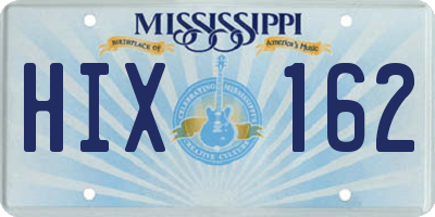 MS license plate HIX162