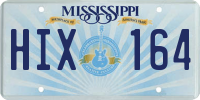 MS license plate HIX164