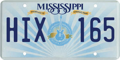 MS license plate HIX165