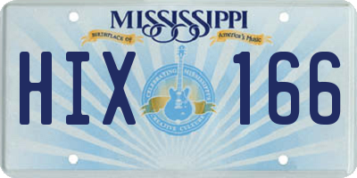 MS license plate HIX166