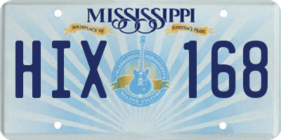 MS license plate HIX168