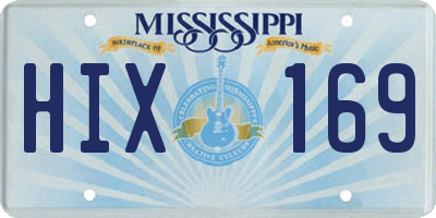MS license plate HIX169