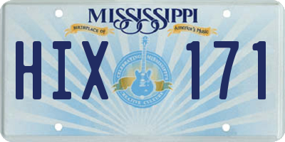 MS license plate HIX171