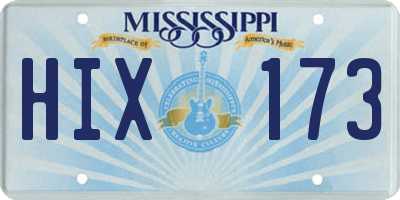MS license plate HIX173