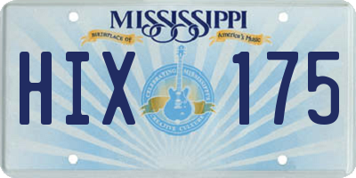 MS license plate HIX175