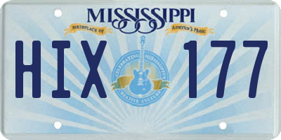 MS license plate HIX177