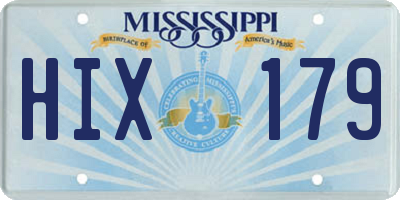 MS license plate HIX179