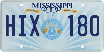 MS license plate HIX180