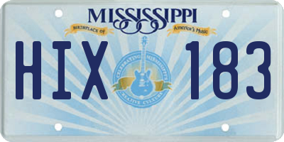 MS license plate HIX183