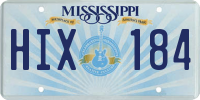MS license plate HIX184