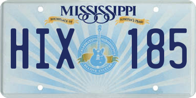 MS license plate HIX185