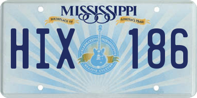 MS license plate HIX186