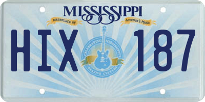 MS license plate HIX187