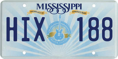 MS license plate HIX188