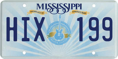 MS license plate HIX199