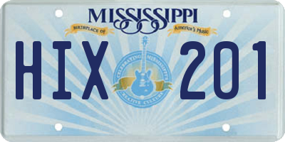 MS license plate HIX201