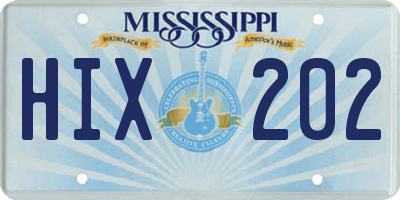 MS license plate HIX202