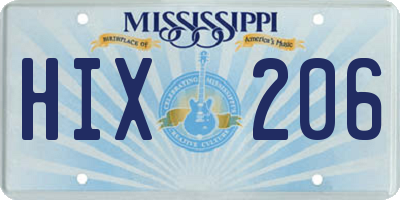 MS license plate HIX206