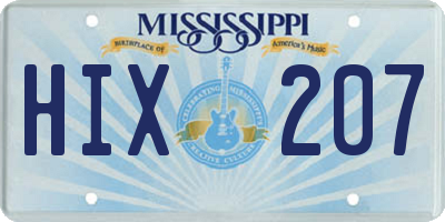 MS license plate HIX207
