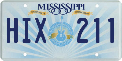 MS license plate HIX211