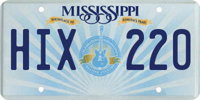MS license plate HIX220