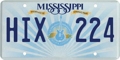 MS license plate HIX224