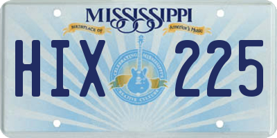 MS license plate HIX225
