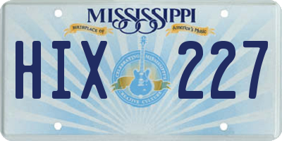 MS license plate HIX227