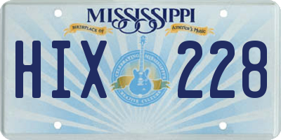 MS license plate HIX228