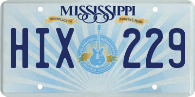 MS license plate HIX229