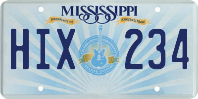 MS license plate HIX234