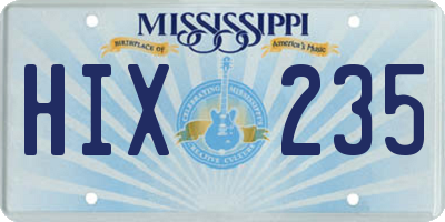 MS license plate HIX235