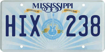 MS license plate HIX238