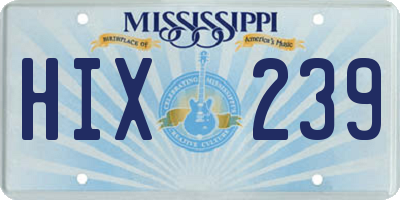 MS license plate HIX239