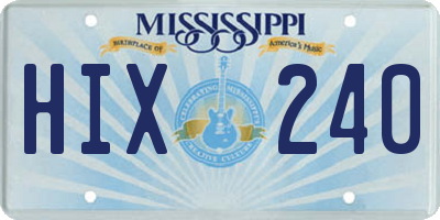 MS license plate HIX240