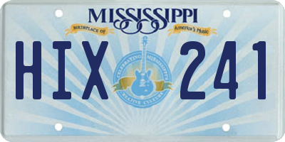 MS license plate HIX241