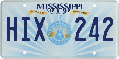 MS license plate HIX242