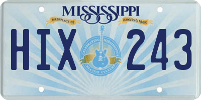 MS license plate HIX243