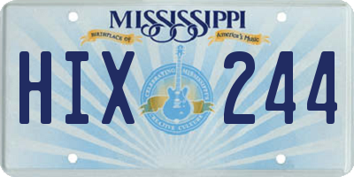 MS license plate HIX244