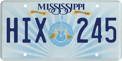 MS license plate HIX245
