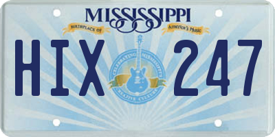 MS license plate HIX247